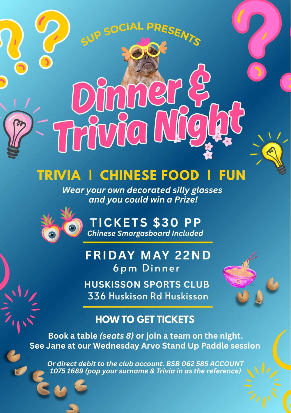 A5 2026 Trivia Dinner Night Flyer - 1 2026 Trivia night and dinner flyer